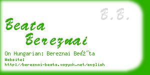 beata bereznai business card